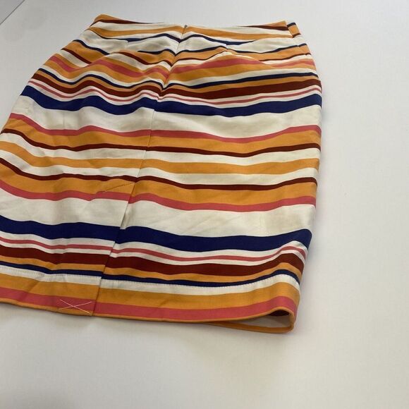 Merona Women’s Stretch Pencil Skirt Fully Lined Mid Rise Size 2 Striped Pockets - Picture 15 of 16